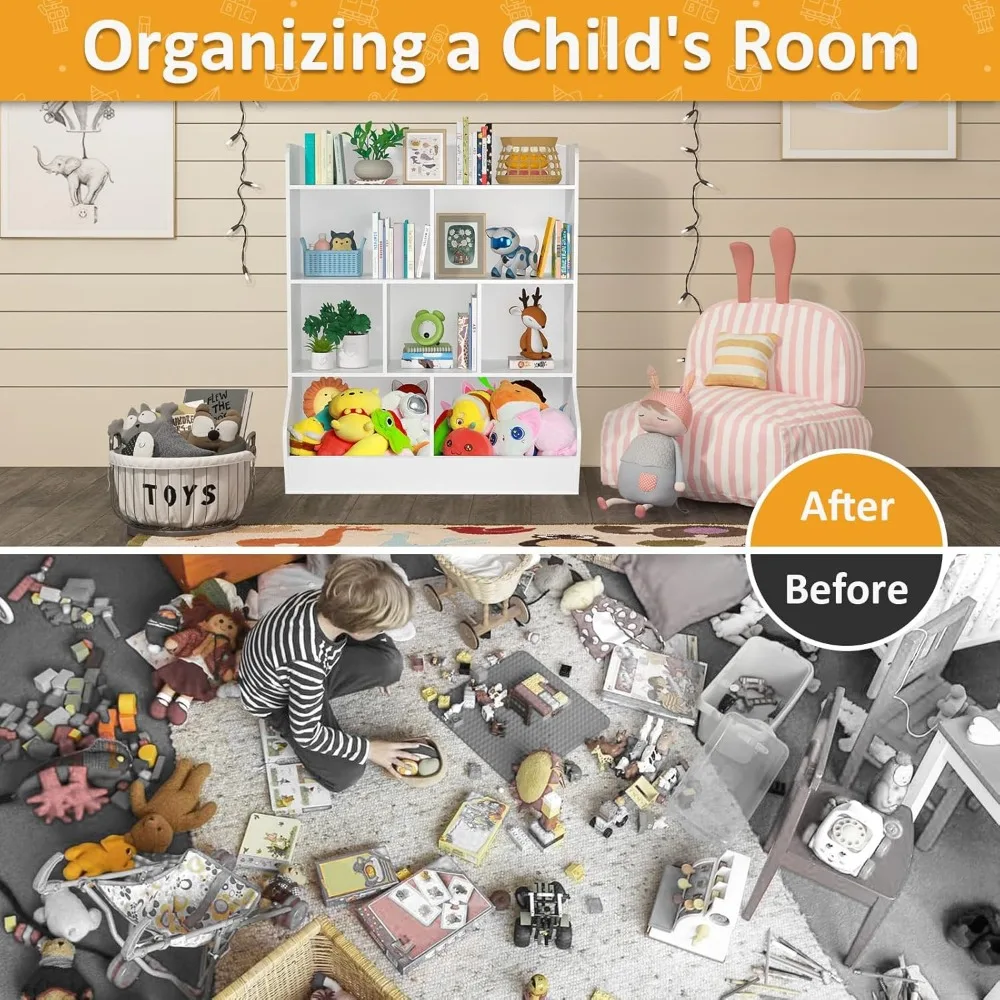 Children's cabinet, odorless, toy storage, storage cabinet for books and toys, can be painted and easy to clean.