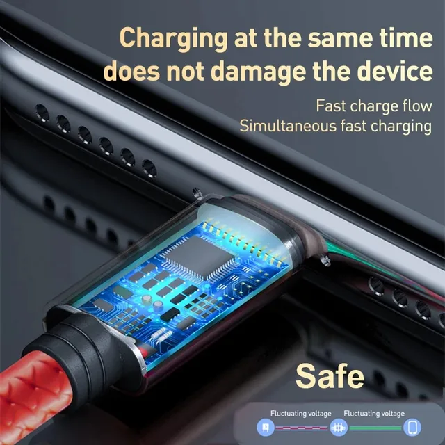 cordon de charge rapide 3 en 1 pour iPhone Huawei, Micro USB, Type C – Image 3
