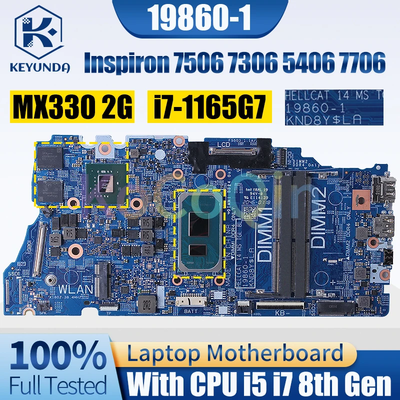 19860-1 For Dell Inspiron 7506 7306 5406 7706 Notebook Mainboard