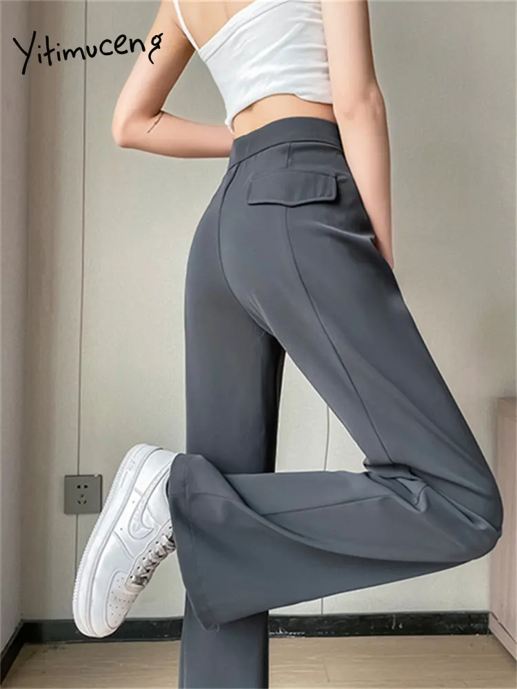 Woman Casual Solid High Waisted Pants 2022 Spring Elegant Female Basic  Pocket Pant Office Ladies 14 Color Pant - AliExpress