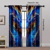 2pc, Scene Curtain Fashion dragon totem print Durable Polyester,Without Electricity Family Party Use for Holiday Parties, Home 5