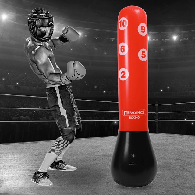 Inflatable Kids Punching Bag with Boxing Gloves, 47 High Free Standing  Bounce