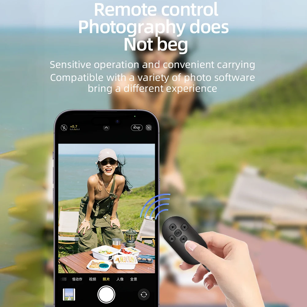 Camera Remote Shutter Button Rechargeable Bluetooth Remote Controller 7 Buttons For iPhone Android Mobile Phone Selfie Photo Shutter For Tiktok Page Turning