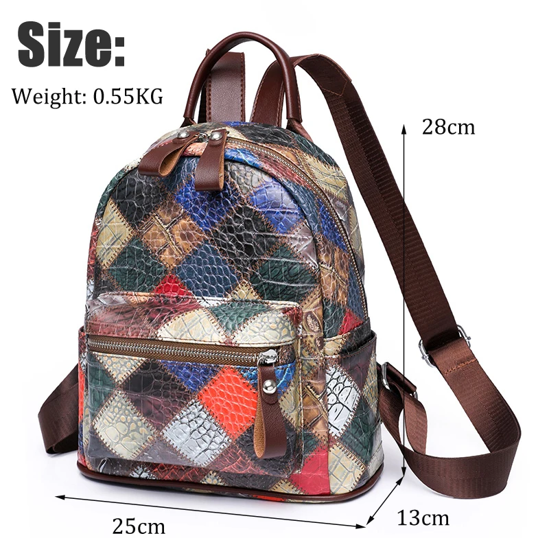 2023 Retro Casual Women Backpack Printed Contrast Color Outdoor Backpack  Large Capacity 25cm*11cm*30cm stitching design _ - AliExpress Mobile