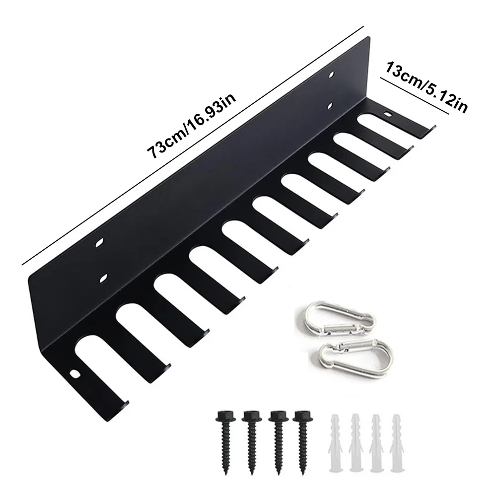 Multi-Purpose Gym Storage Rack Wall Mount Resistance Bands Storage Hanger Barbell Rack for Resistance Bands Jump Ropes Barbells 6