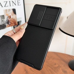 Magnetic Slide Lens Protection Shockproof Silicone Case - Wireless Charging Compatible - Galaxy S25 Ultra (Black)