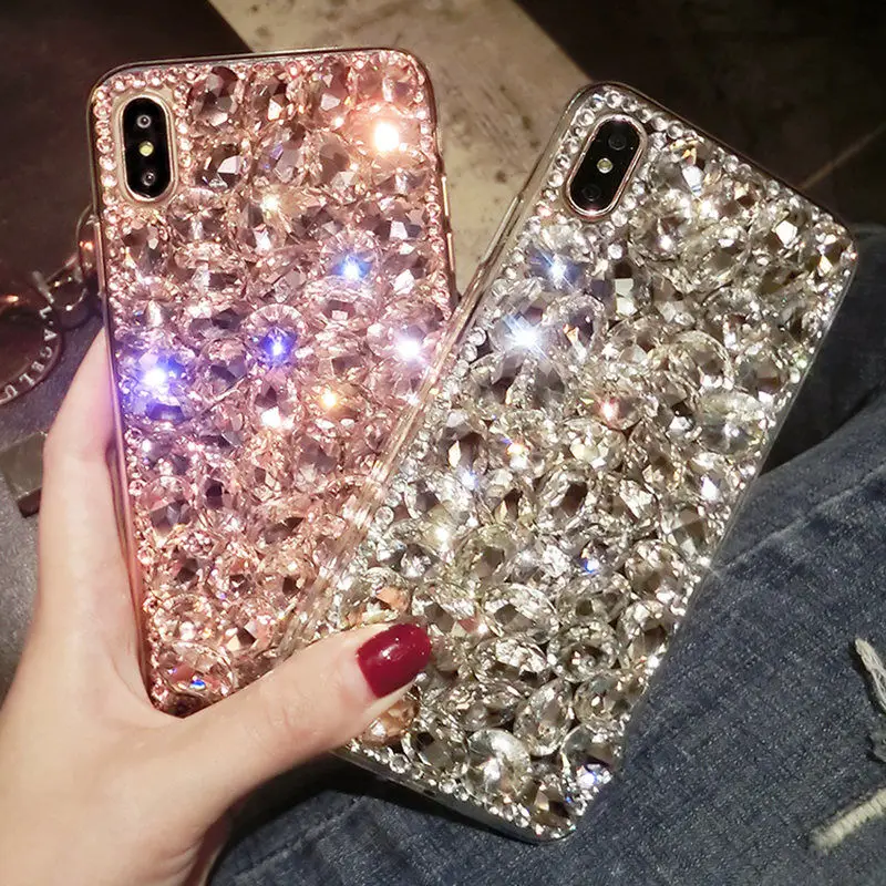 Korean Bling Crystal Diamond Phone Case with Stone Accents