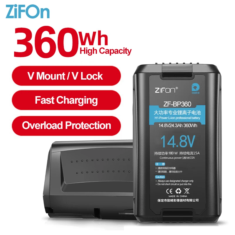 ZIFON V Mount Battery V Lock Rechargeable Battery With 2