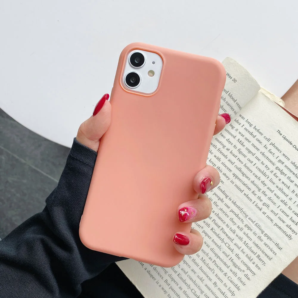 Ultra Thin Silicone Soft Color Matte Phone Case - Solid Color Cover