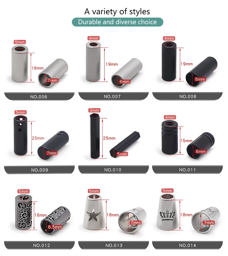 Description Picture 5 of item10pcs High Quality Metal End Stopper Cord Rope Ends Locks Lanyard Clips Fastener For Backpack Garment Drawstrings Accessory DIY