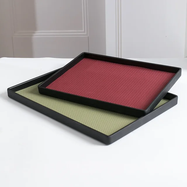 Ahunderjiaz-Nordic Style Leather Tray, Rectangular Storage, Tea Plate, Living Room, Bedroom, Desktop, Home Decoration 3
