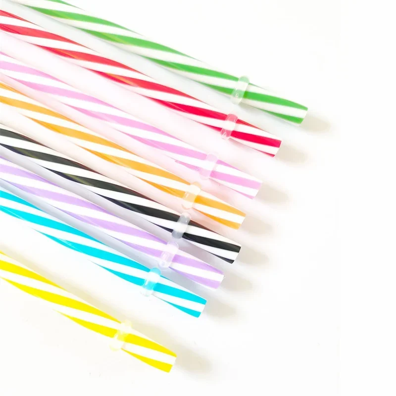 Tritan Hard Plastic Reusable Straws With Cleaning Brush,10.5 In Long...