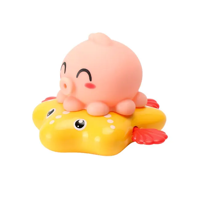 Baby Bathroom Bath Entertainment Toys Children Playing Water Spray Octopus Piglet Flying Fish Baby Bath Clockwork Swimming Toys 5