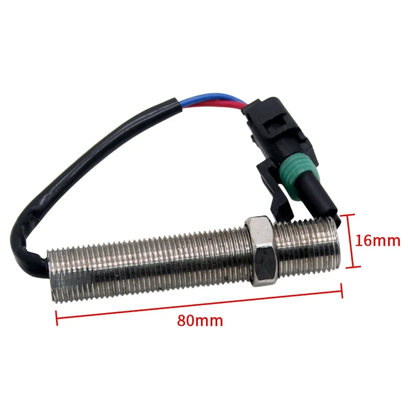 

Magnetic Pickup MPU 3034572 Speed Sensor 80mm diesel generator part M16 80mm thread magnetic RPM genset ohm stainless sensor