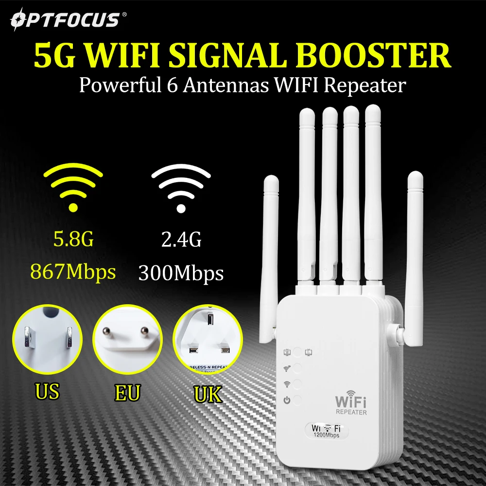Repetidor WiFi,WiFi Signal Booster,6 Antenas,Repetidor WiFi