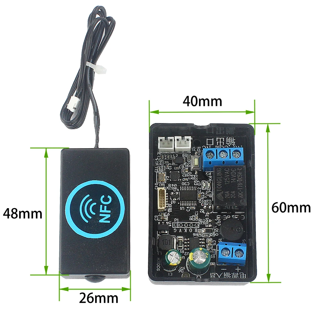 Mobile phone NFC induction relay module DC10V-120V fingerprint access control panel IC card controller car door unlock DIY Access Control Cover Access Control Keypad Cover Access Control Card Door Access Button