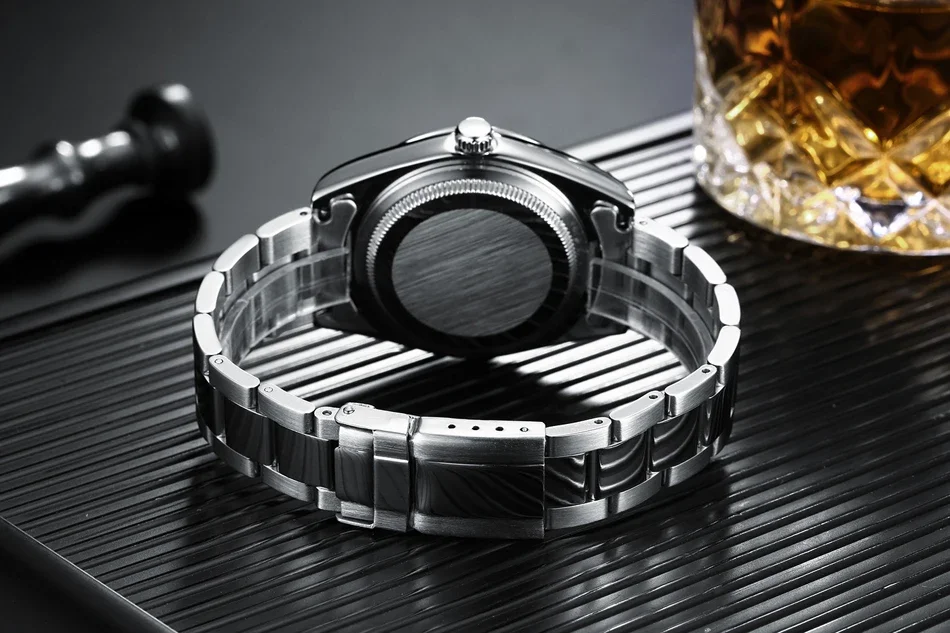 Men Automatic Self Wind Mechanical Stainless Steel Fashion Watch 41mm Colorful Rainbow Dial mechanical watch