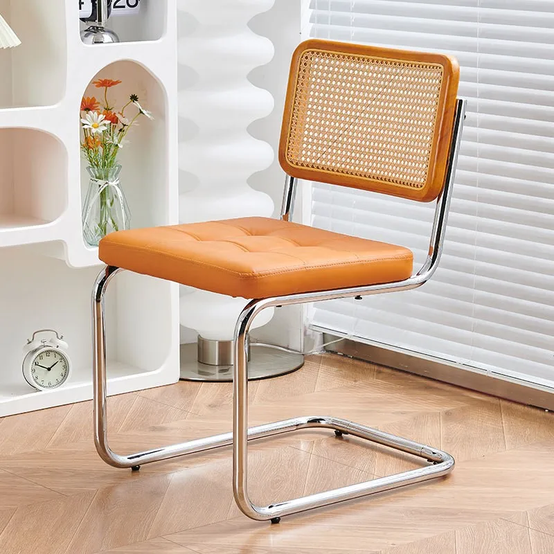 Woven Chair Nordic Style Office Rattan Chair Vintage Homestay Vintage Rattan Woven Dining Chair Home Study Living Room Backrest