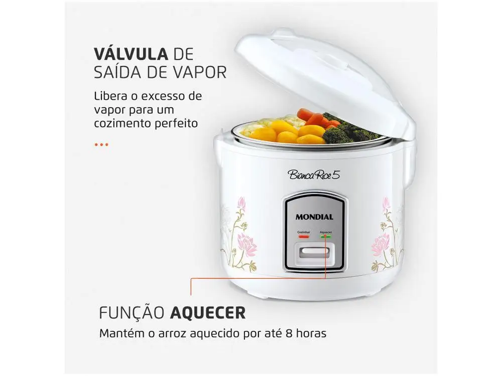 Panela de Arroz Elétrica Mondial Bianca Rice - 220V 4