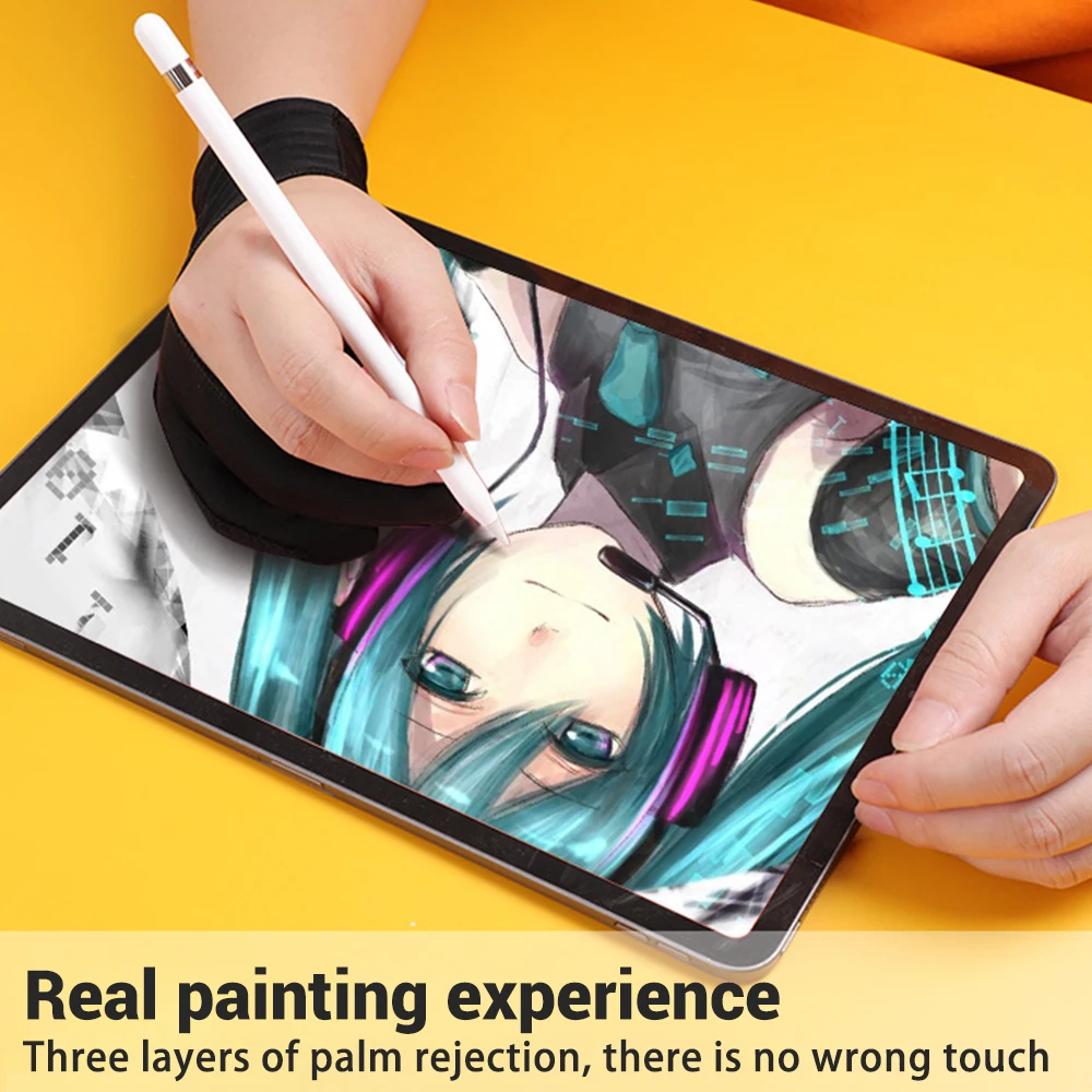 Anti-touch Two Finger Tablet Stylus Pen Gloves Drawing Sweat-proof