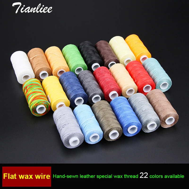 Flat Waxed Thread Stitch Thread Macrame Leather Sewing Craft Supplies Crochet Knitting Yarn Polyester Cord For Needlework 0.8mm embroidery thread weaving thread