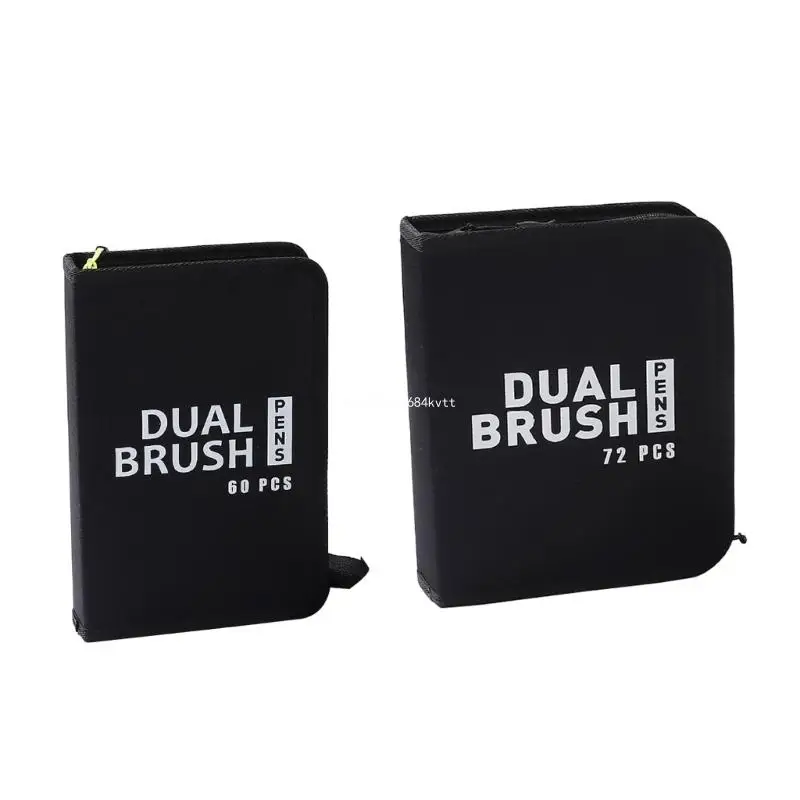 

60/72 Color Double Tip Marker Pen with Zippered Storage Case for Art Drawing Dropship