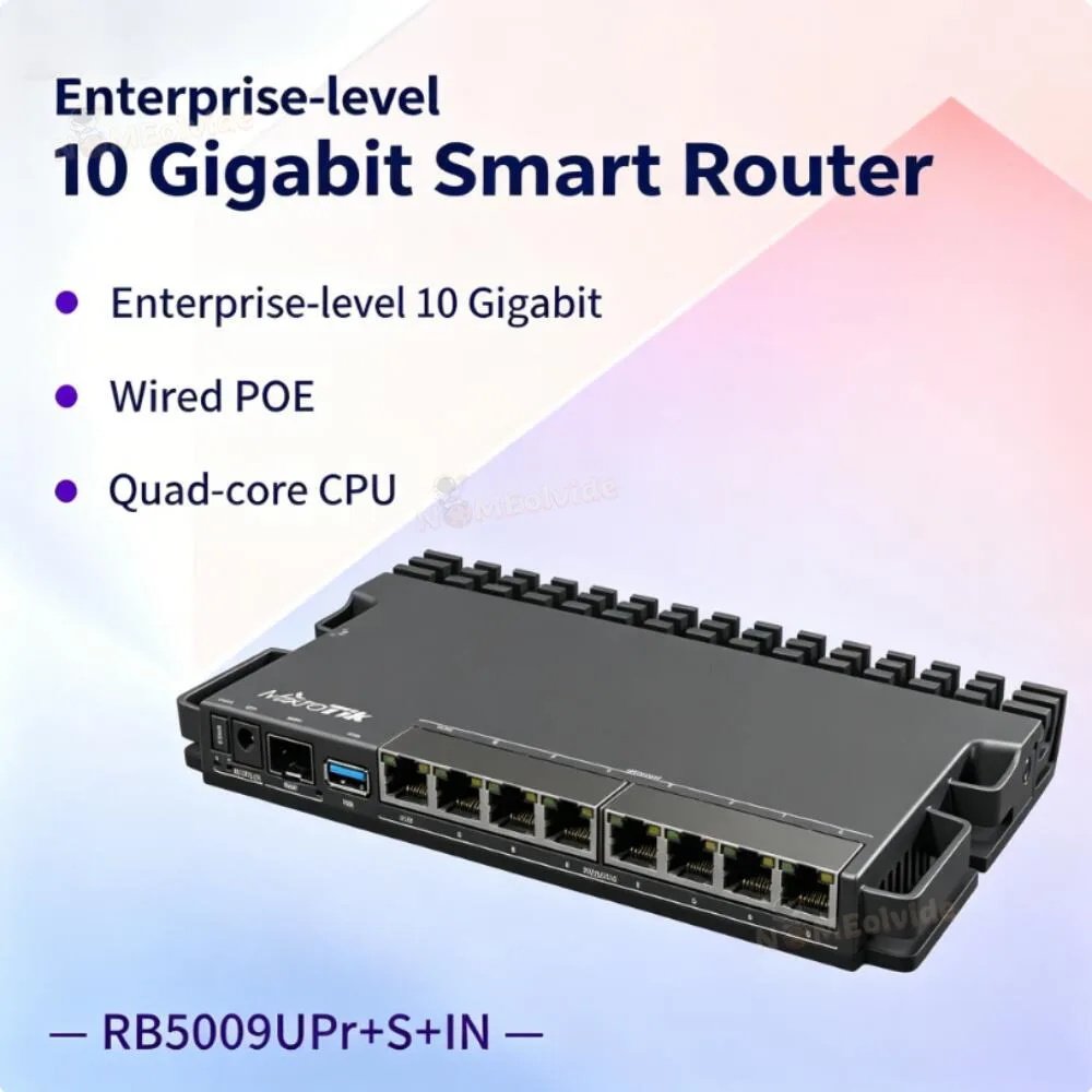 마이크로틱 Rb5009ug+s In/rb5009upr+s+in 엔터프라이즈급 10G 스마트 유선 라우팅 홈 1기가비트 2.5기가비트 POE 라우터