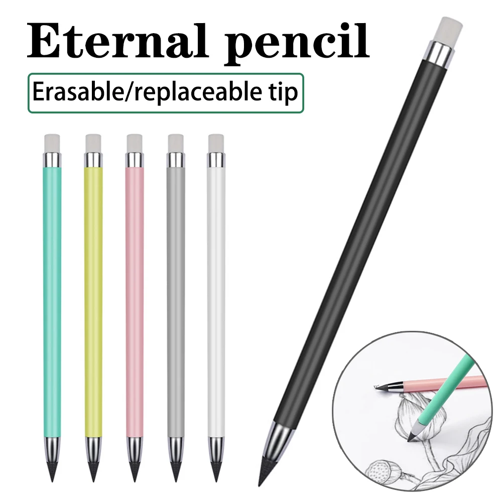 1/6Pcs Color Eternal Pencil Lead Core Wear Resistant Not Easy To Break Pencils Portable Replaceable Pen Stationery Supplies portable 8 9 20 piece set head shaking replaceable ratchet shaking 180 degreesrotating gear wrench