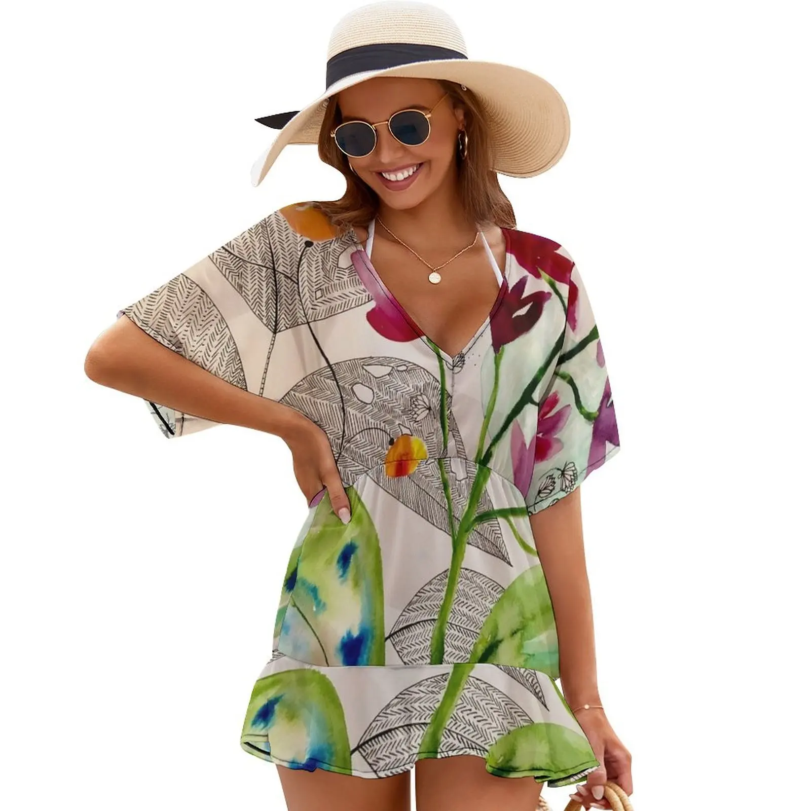 

botanical composition Cover Ups Women's long dress summer dresses for women 2024 Woman fashion womens clothing