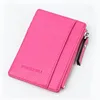 Mini Pu Leather Card Holders Women Zipper Wallet Bag Purse Small Men Wallet Pocket Ultra Thin 2