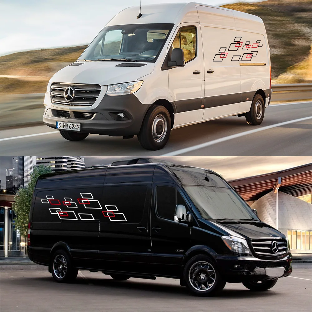 Auto Transporter Seiten-Streifen Aufkleber-Set Komp. Mit Mercedes Benz