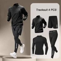 Ensemble de vêtements de sport unisexe pour le printemps et l'automne, veste à séchage rapide, ensemble de course à pied en plein air, pantalon de jogging, ensemble d'entraînement complet 3