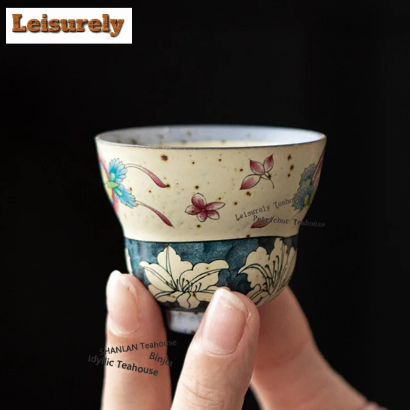 2pc/lot Caramel Glaze Butterfly Lily Gourd Teacup Creative Tea Bowl Jug Tea-tasting Fragrance Cup Jianzhan Master Cups Cafe 25ml