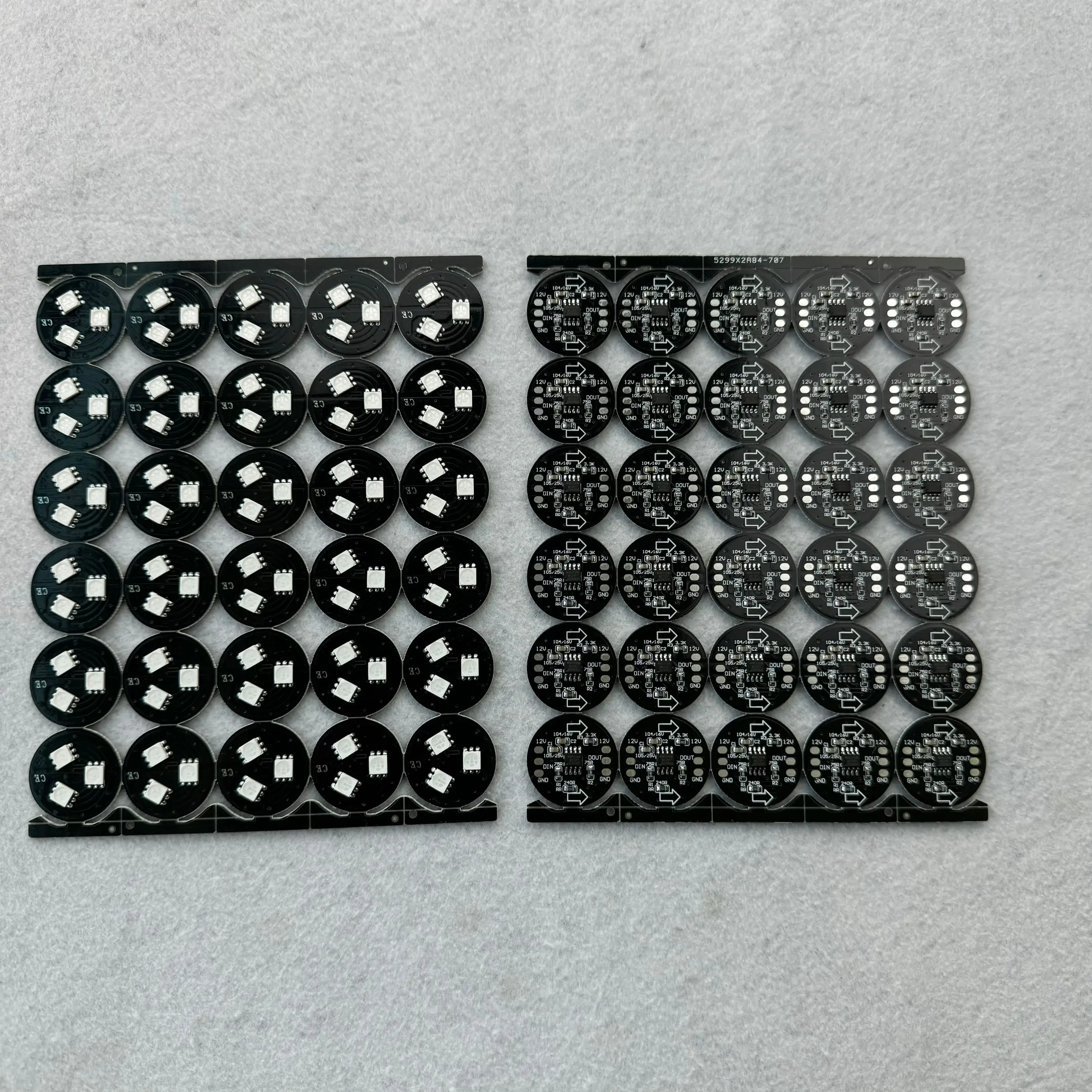 26mm Diameter WS2811 IC RGB Pixel PCBA Black Color 3pcs 5050 SMD RGB 0.72W/Pixel DC12V,No Wire only Board