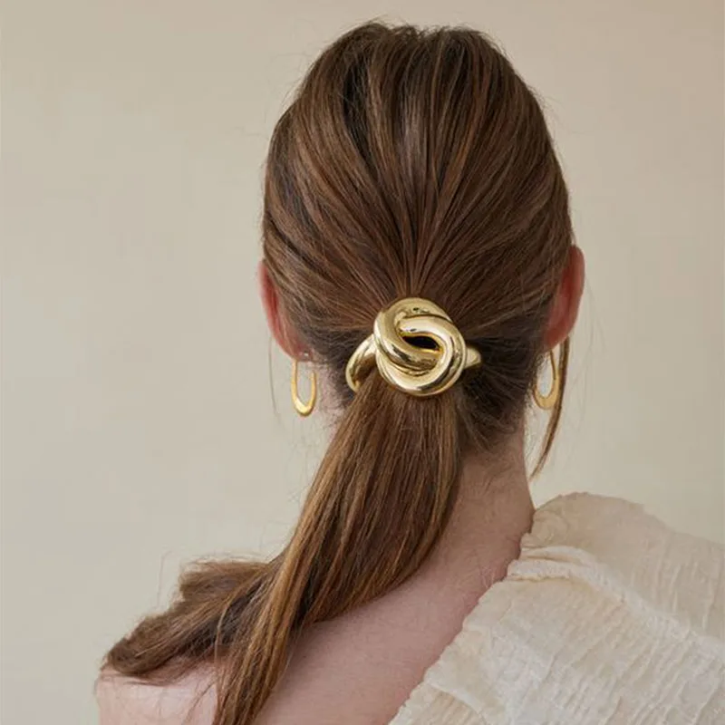 Vintage Metal Hair Accessories Fashion Punk Metal Irregular Headband Hammer Arch Ponytail Headband Hair Rope