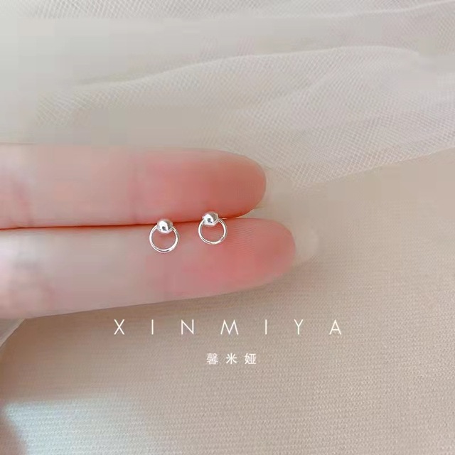 Sterling Silver Korean Mini Small Love Cross Stars Stud Earrings for Women Student Teen Banquet Wedding Jewelry Accessories