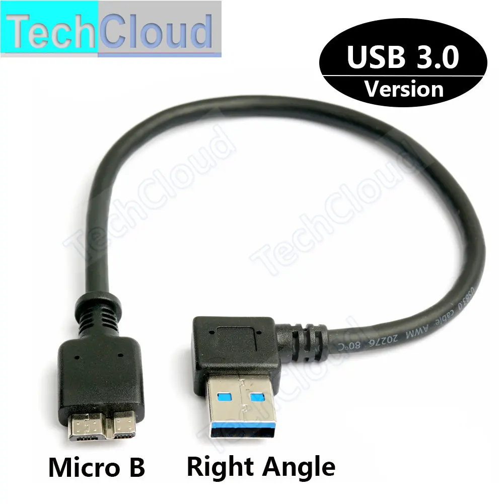 

USB 3.0 Male to Micro B male 90 Degree Up Angle bend cable, USB A to micro B Short Data and Charging Cable for mobile HDD and PC