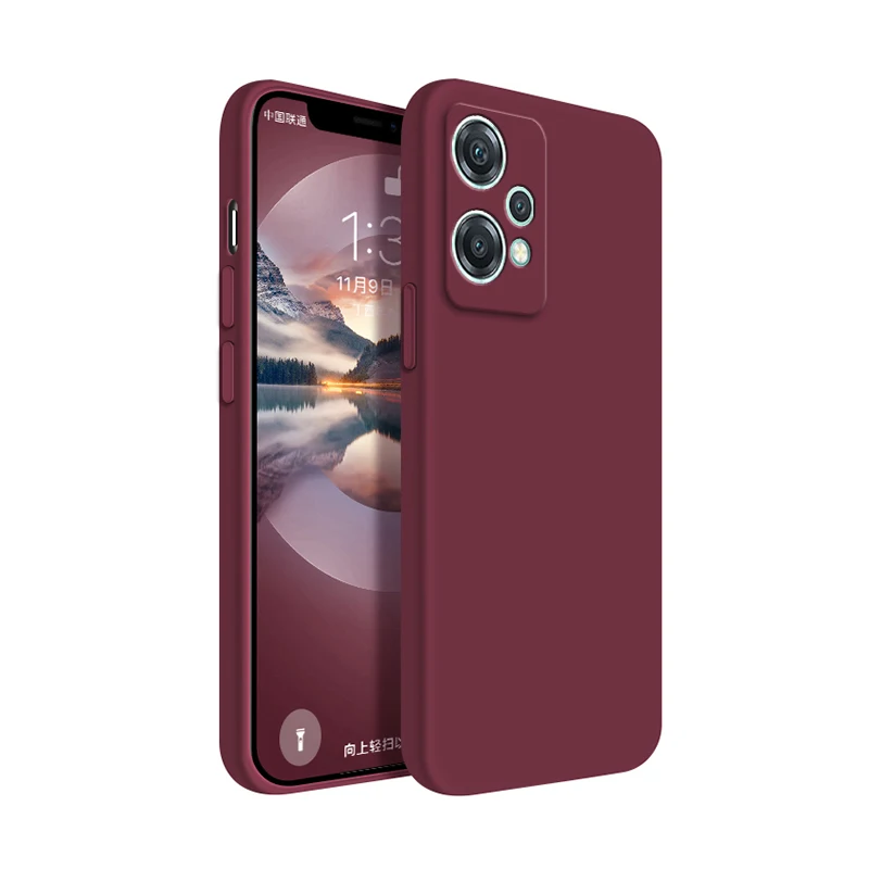 Candy Color Liquid Silicone Soft Back Cover Phone Case with Straight Edge Design