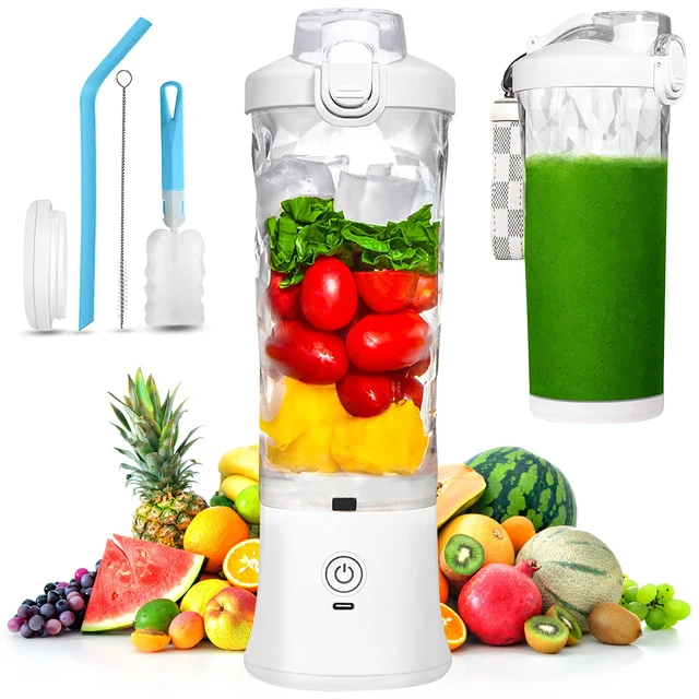 Portable Blender, Personal Size Blender for Shakes and Smoothies, Blender  with 6 Blades, 20oz Mini Mixer Rechargeable for Kitchen/Gym/Travel/Office