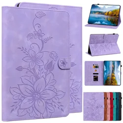 Embossed PU Leather Flip Stand Tablet Case for Air 1 2 - Pro 9.7 (Purple)