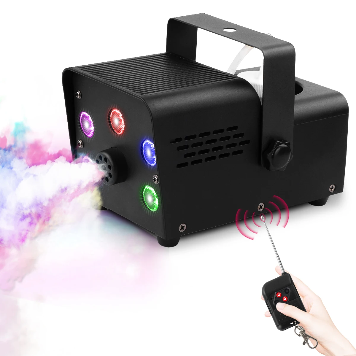 U'King 500W Machine à brouillard 5 pièces RGB LED perles Machine à fumée pour DJ Disco noël télécommande sans fil brumisateur de scène éjecteur