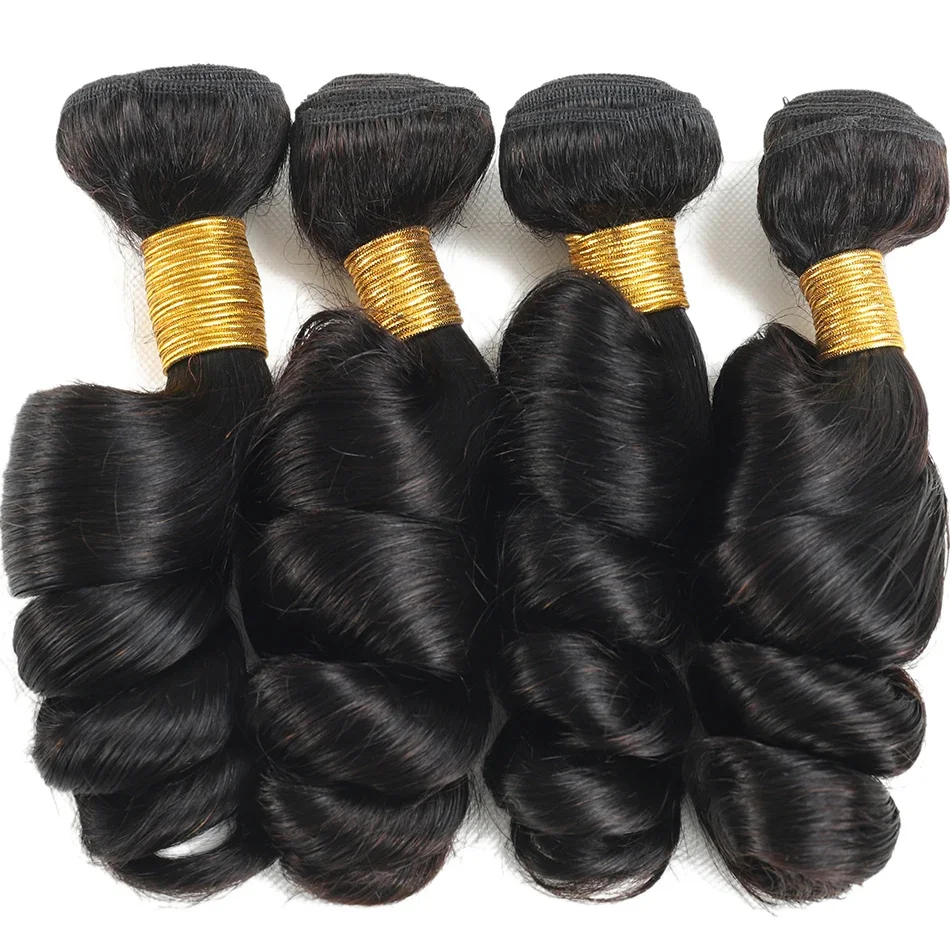 12A Raw Indian Loose Wave Hair Bundles Virgin Human Hair 1/3/4 /PCS Natural Black Extensions For Black Women