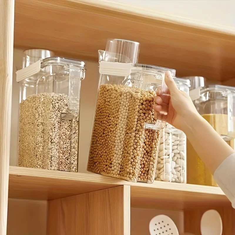 5.5L Transparent Rice Container Sealed Container Plastic Food Storage Containers with Lid Cereal Storage Box Kitchen Acceesories 4
