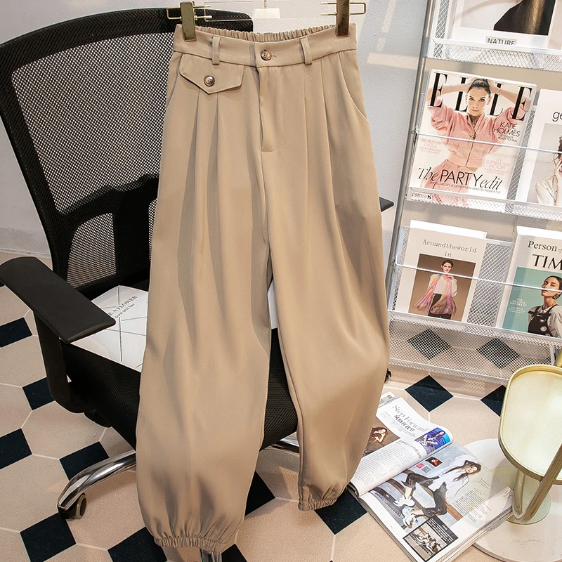 

Black Suit Wide Leg Capris Spring Autumn Winter 2022 Korean Fashion Women'S Cargo Baggy Pants Harajuku Female Clothing