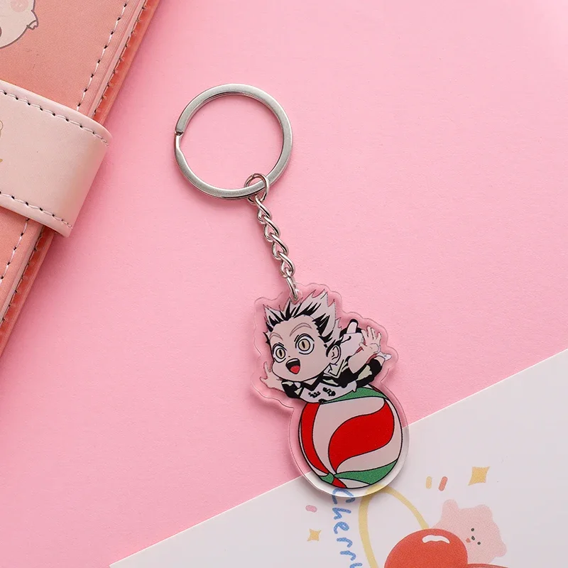 Cartoon Volleyball Boy Key Chain Ring Anime Haikyuu!! Keyring Cute Keychain Sleutelhanger Keychain Accessories Pendant Gift