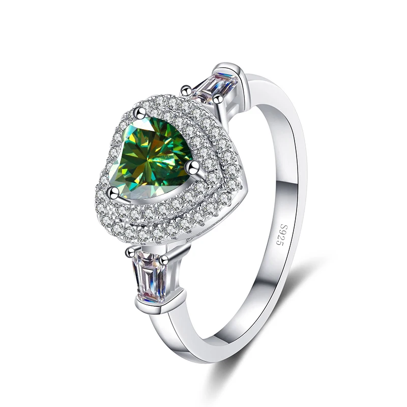 Tancise Luxury Engagement 1 Carat Heart Cut Moissanite Anelli per le donne Gioielli da sposa in argento sterling placcato platino_voghion.com