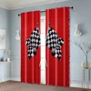 2pcs, Curtains Roller Blinds Race Flag Checkered Versatile Polyester (without rod) Decorations For Home Ldeal for Living Room, 6