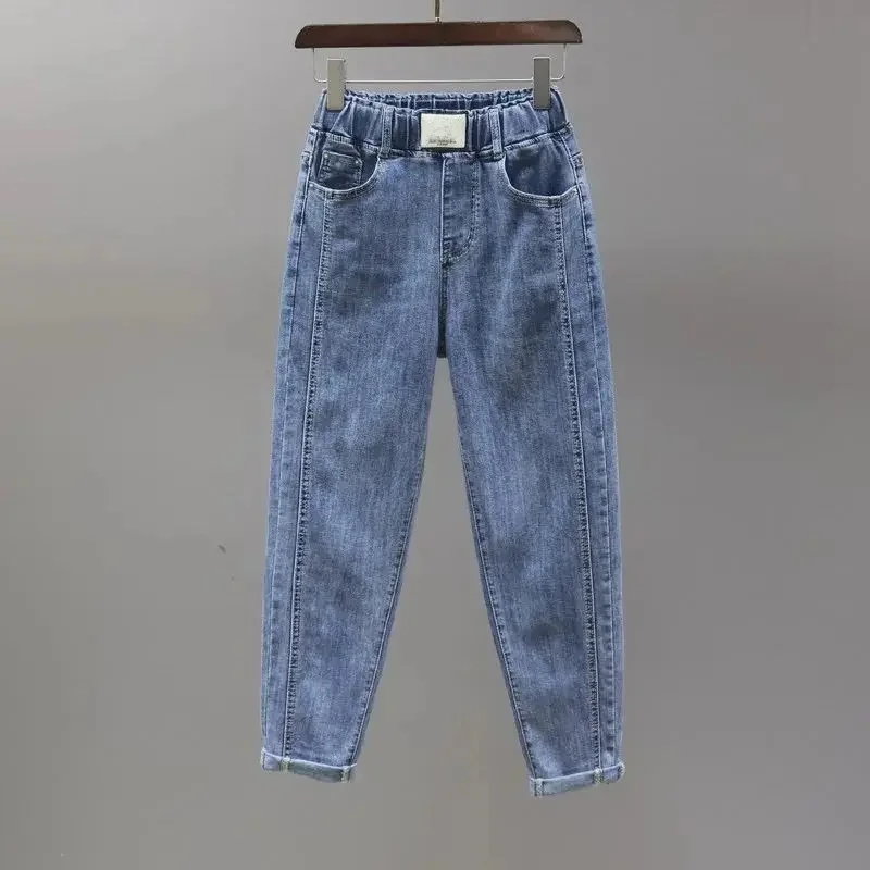 6617 Blue [stretch] ankle-length pants