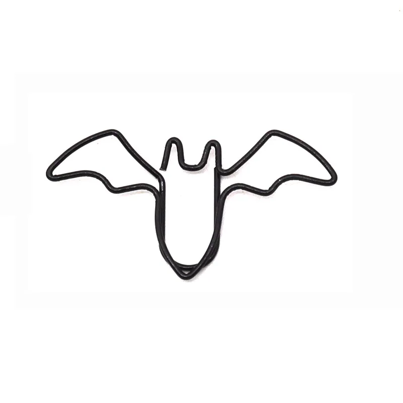 Paper clips Plastic-coated Thread Black Bat Paper Clip Metal Paper Clips Cool Office Stationery Supplies File Classification Paperclip