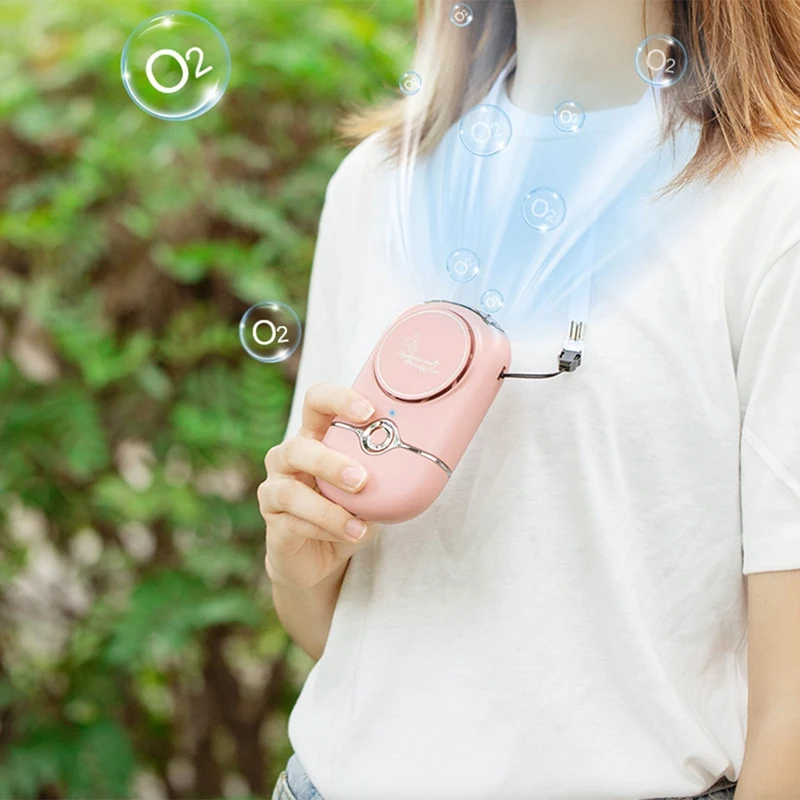 

S8 Negative Ion Hanging Neck Fan Silent Leafless Cooling Mini Fan Outdoor Travel